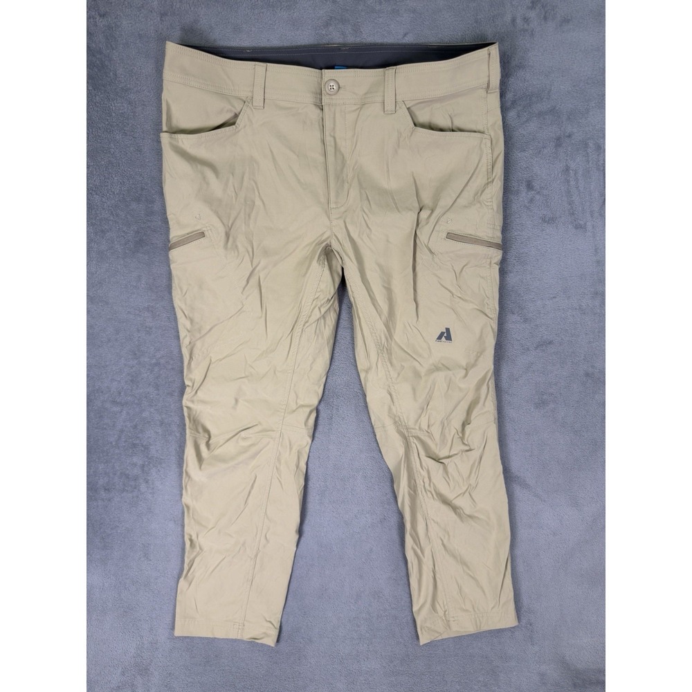 Eddie Bauer Pants Mens 40x30 Tan Nylon‎ Spandex Outdoor Hiking Zip First Ascent